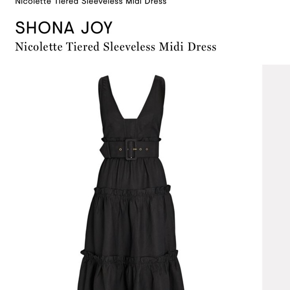 SHONA JOY NICOLETTE LINEN TIERED MIDI DRESS - Picture 2 of 8